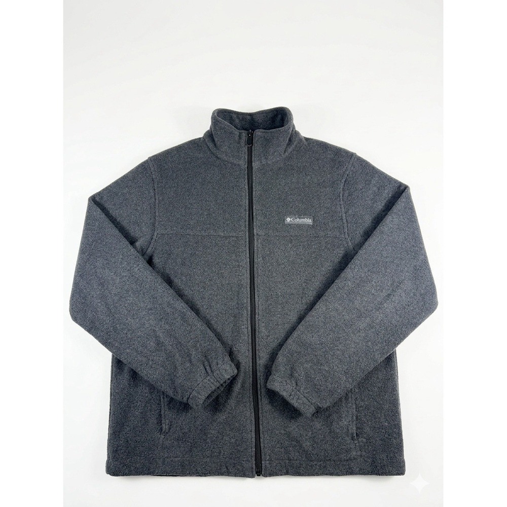 Columbia Men's Gray Full Zip Fleece Jacket Size Large Solid Outdoor Layer